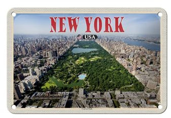 FEMER Blechschild Reise 18x12cm New York USA Central Park Dekoration