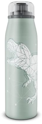 alfi KIDS ISO BOTTLE 500ml, Dinos, Isoliertrinkflasche Kinder Edelstahl, absolut dicht mit Drehverschluss, hält 12 Stunden heiß, 24 Stunden kalt, Trinkflasche für Kohlensäure, BPA-frei