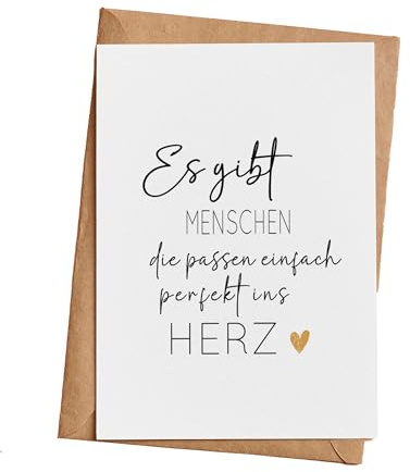 Grußkarte Karte Menschen Herztreffer, Geschenkkarte mit Briefumschlag Geschenke Geschenkideen Frauen Geburtstag Jahrestag, Klappkarte (KT_019)
