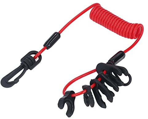 Bootsmotor-Schalter-Lanyard, Außenbordmotor-Kill-Tether, Sicherheits-Tether, Not-Aus-Federdraht, PU mit 7 Schlüsseln für Mercruiser