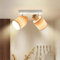 Doughelec Deckenlampe Deckenleuchte 2 Flammig Holz - Wohnzimmer Deckenstrahler Deckenspot Vintage E14 Schwenkbar Lampe Wandstrahler MAX 40W Spot für Schlafzimmer Küche Flur, Ohne Leuchtmittel Weiß