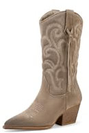 QUEEN HELENA Camperos Stivali Texani con Tacco Stivaletti a Punta Donna W305-1 (W305 Khaki, Sistema Taglie Calzature EU, Adulto, Donna, Numero, Media, 40)