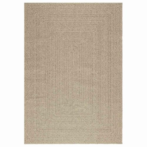 vidaXL Teppich, Läufer Jute-Optik Indoor Outdoor, Teppich UV-beständig für Terrasse Balkon Garten Wohnzimmer, Küchenteppich, Beige 140x200cm