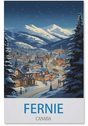 paper Jigsaw Puzzle 1000 Pieces,Fernie Canada Vintage Travel Poster,Adult Children Toys Decompression Game(38x26cm)-G3
