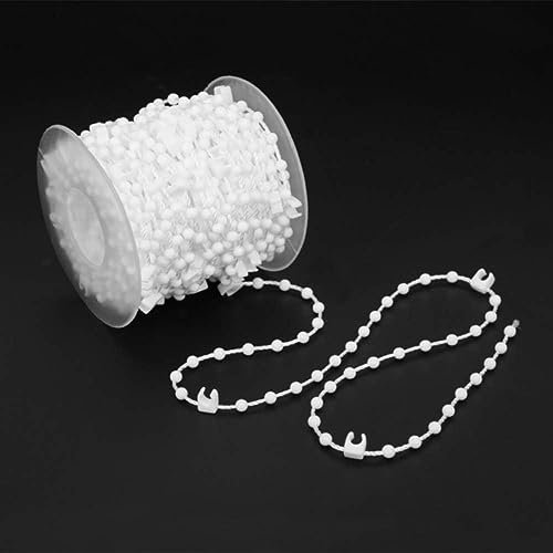 Blind Bottom Link Chain, 10 Meter 100 clips Vertical Blin-d Ch-ain Suitable for 3.5 Inch/ 89mm B-lind Bottom Cha-in Slats