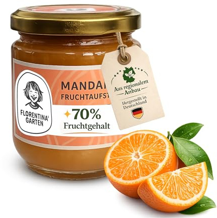 Florentinas Garten Mandarinen-Fruchtaufstrich handgemacht 200g | Handgemacht im Familienbetrieb in Unterfranken · Vollreif geerntet, mit hauseigenem Zitronensaft · Ohne Schalenstücke