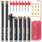 Lathe Turning Tool Set, 8mm Shank Metal Lathe 7-Piece Lathe Tools for Grooving, Threading, and Semi-Finishing - Includes 2 Box Carbide Inserts (8mm)