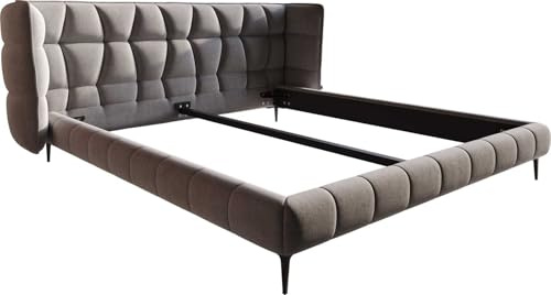 DELIFE Polsterbettgestell Capujo Mikrofaser Grau 180x200 cm