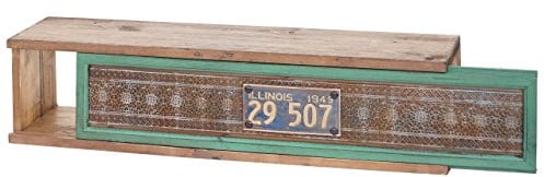 Berlinlodge Wandregal HxBxT 65x16x13cm Tanne Holz massiv Vintage Patchwork Hängeregal Regal schwebend Küche Wohnzimmer Schlafzimmer Flur Deko Büro einfache Montage modern
