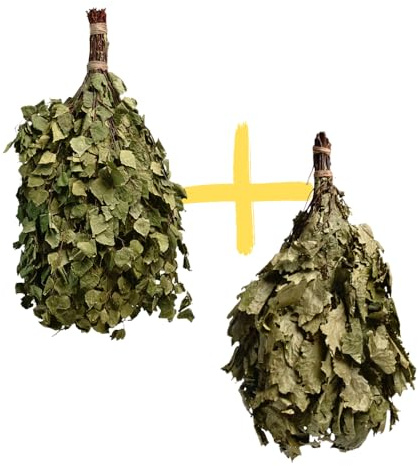 Birken- und Eichenlaub-Saunabesen Venik – Naturprodukt für traditionelle Sauna & Dampfbad, russischer Banja-Besen für Trockensauna, Kräuterbad-Massage-Zubehör, Saunazubehör & Geschenkidee