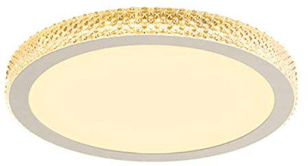 Moderne runde LED Deckenleuchte – einfache, flache Acrylleuchte mit dimmbarem warmem Glühen für Schlafzimmer und Hotel, blank, 19.7In