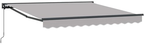 Foknhdi Gelenkarmmarkise Hellgrau 300x250 cm Aluminium-Textil Sonnenschutz für Terrasse Balkon mit Wandhalterung Manuell & Fernbedienung Modernes Design für Garten & Außenbereich