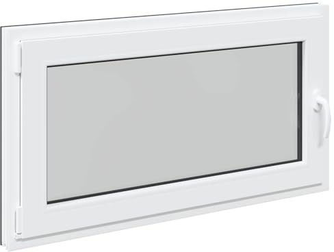 Kellerfenster RISOR Anthrazit 110 x 70 cm PVC und Glas, Modernes Untergeschossfenster Design, Langlebige PVC-Glas-Konstruktion, Energieeffizient, Wärmedämmung, Schallisolierung, Drehbare Funktion