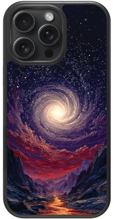 Case Collection Galaxy Space for iPhone 15 Pro Case, Cosmic Vortex | 10ft CoreShock Drop Protection, MagSafe Compatible with 1600g Magnet Hold, Glossy Finish Print, Microfibre Lining, Gift Box