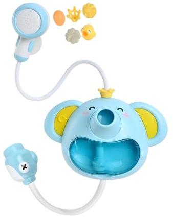 FackLOxc Precioso Elefante Interactivo, Juguete de baño, máquina eléctrica para Hacer Burbujas para baño con 5 Accesorios para niños de 0 a 6 años, Juguete de Ducha