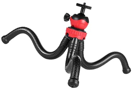 Bendable Metal Tripod Stand Rack for Live Broadcast Multiple Surfaces Grip & Travel Storage Overhead Angle Photography Large Black Octopus Tripod