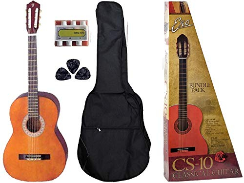 Eko CS-10 Pack Chitarra classica 4/4 Accordatore Custodia da trasporto 3 plettri