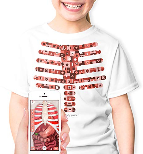 AR+ Body Planet Magic t-Shirt: Pädagogisches Augmented Reality T-Shirt (4-6)