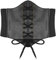 Hoerev Women Girls Elastic Wide Band Elastic Tied Waspie Corset Waist Belt，Black with copper button，S