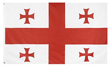 stormflag Georgia-Flaggen, 90 x 150 cm, Polyester-Pongee, 90 g, mit Ösen und doppelt genäht