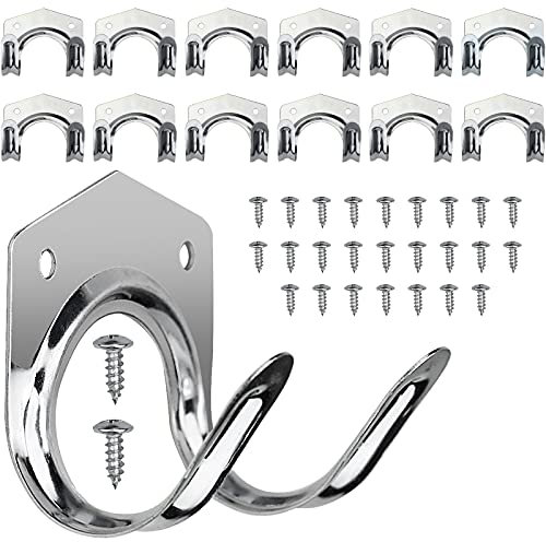 Kelistiny 12 Pack Garage Hooks, Heavy Duty Tool Hanger Hooks Set, Spade Hooks Brackets Wall Mounted Storage Hooks for Garage Shed, Garden, Warehouse and Workshop Tools