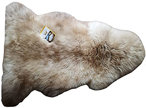 Reissner Lammfelle ungefärbtes naturbuntes Lammfell KOSA-80-MIKA, Länge 80cm+, milchkaffe beige