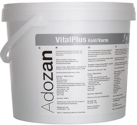 Adozan Vital+ Hochkalorisch Eiweiß Protein Pulver & Weight Gainer für Gesunde Gewichtszunahme & Regeneration | 52% Protein, 28% Kohlenhydrate, 15% Fett | Appetitlosigkeit & Muskelaufbau | 3kg