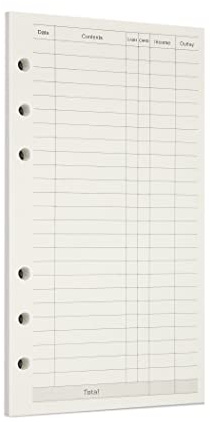 Zelten Loose Leaf Punched Paper Refills Paper for 6 Hole Binder Personal Organizer Diary Notebook Refillable Planner (Finance,A6/6 Hole)