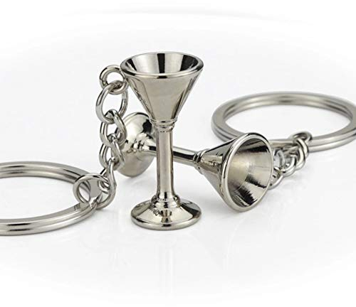 JLZK Mix Drinks Diy Cute Cocktail Shaker Wine Glass Key Chain 3D Cocktail Glasses Pendant Bartender Keyring Men Women Bar