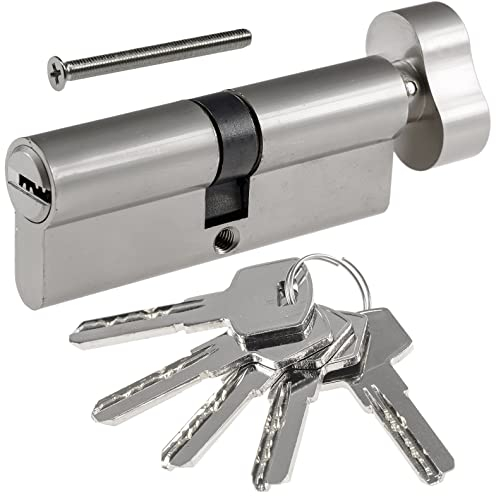 ChiliTec Cylindre de serrure 80mm (40+40mm) avec bouton