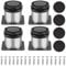Sandiyago 4 Pcs 5cm Adjustable Furniture Legs, Stainless Steel Heavy Duty Metal Furniture Feet with 16 Pcs Screws, Round Adjustable Leg Cabinet Kitchen Table Leg，Furniture Pads Protector