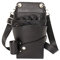 Dhongf Scherentasche für Friseure, Werkzeugtasche für Friseure, Friseurscherentasche aus PU-Leder + PVC, Umhängetasche, Schwarz