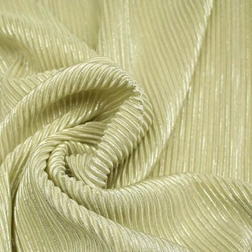 Luxuriöser Metallic Plissee Crushed Satin Stretch Stoff Kleid Tanz Rock Hose (1 Meter, Gold 1837)