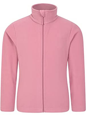 Mountain Warehouse Camber II Kids Full-Zip Fleece - Comfy, Lightweight Sweatshirt, Full-zip, For Boys & Girls - For Autumn Winter, Camping, Outdoors & Hiking Pink Kids Size 11-12 Years