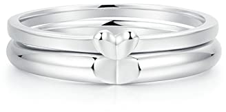 Epinki 950 Platin Damenring, Verlobungsring Hochglanzpoliert Herz Hochzeitsring Trauringe Echtgold Schmuck