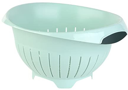 1 x farbenfrohes Abtropfsieb, Farbe: Mint, Kunststoff, BPA-frei, Ø 24,50 cm, Haushaltssieb, Nudelsieb, Gemüse Seiher, Küchensieb, spülmaschinengeeignet
