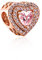 HAEPIAR S925 Sterling Silber Charm für Armband Halskette Sterling Silber Dangles Pink funkelt mit Liebe für Frauen Mädchen