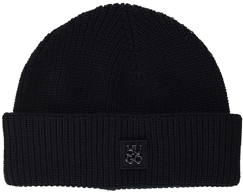 HUGO Herren Xamoh Beanie, Black1, Einheitsgröße EU