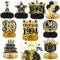 ZDQC 9 Stück Geburtstag Tischdeko Schwarz Gold,Bienenwaben Deko Geburtstag,30 Geburtstag Tischdekoration,Tischdeko Set 30. Geburtstag mit 15g Happy Birthday Konfetti (30.)
