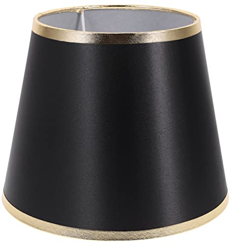 OSALADI Mittelgroßer Trommellampenschirm Barrel Lampenschirm Stoff Zum Aufstecken Lampenschirmersatz Für Tischlampe Stehlampe Schwarz