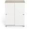 Buffet 2 portes coulissantes Blanc mat/Chêne clair - ZILY - L 80 x l 35 x H 101 cm