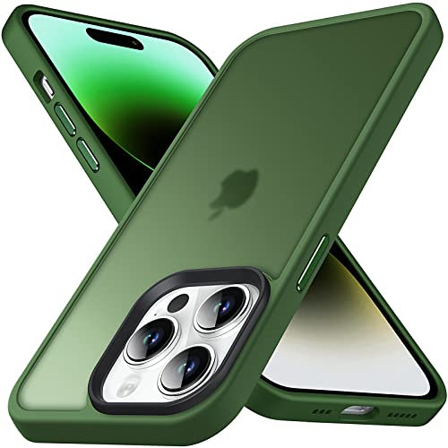 Anqrp Designed for iPhone 14 Pro Case, [Military Shockproof] Super Soft Silicone Slim Translucent Matte Protective Phone Cover, Compatible with iPhone 14 Pro 6.1, Green