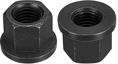QUARKZMAN 2Stk M20 Flansch Sechskant Sperre Muttern Grad 8.8 Karbonstahl Schwarz Oxidiert Sechskant Flansch Mutter für Maschinen