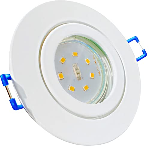 Rolux LED Bad Einbaustrahler IP44 Aqua 12V SMD 5W Weiß 6 Stück Deckenleuchten 3000K Warmweiß, Feuchtraum Dusche