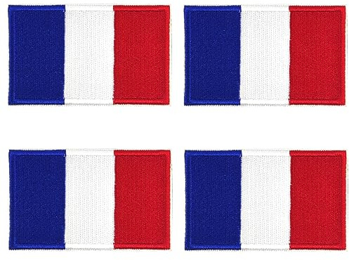 makstore 4 PCS Patch France, Drapeau France, Motif en Crochet et Bouclee, Écusson de drapeau - 8cm x 5cm (France)