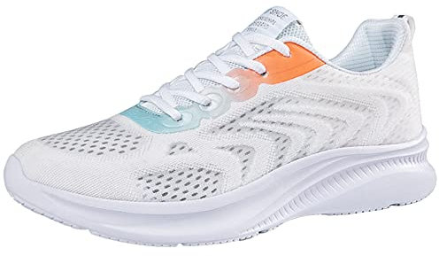 QUINTRA Herren Paar Schuhe Schnüren Freizeitschuhe Schnüren Atmungsaktive Mode Flache Freizeitschuhe Wanderschuhe Hässliche Schuhe Herren (White, 44)