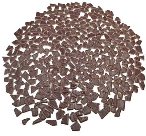 500 g unregelmäßige Keramik-Mosaikfliesen, 0,5 x 2 cm, kleine Mosaikstücke, Steine für DIY-Mosaikherstellung, Handwerk, Hobby, Kunst, Heimdekoration, Wanddekoration (Kaffee)