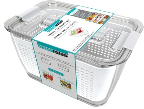 Kitchen Spaces 3854OS0106 Colander Bin Food Storage, Plastic, White