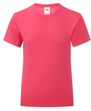 Generico T-Shirt Girls Iconic T. Maglietta Sfiancata Bambina Manica Corta Cotone 100% - MOD. FRU 61-025-0 (5-6 Anni, Fuxia)