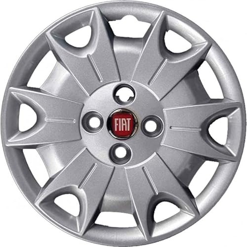 Satz mit 4 anpassbaren Radkappen – für FIAT Panda 4X4 2004 (ROTES Logo) – Durchmesser 14 Zoll – Nicht original